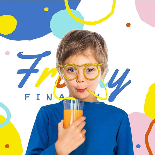 New Creative Funny Soft Flexible Glasses Straw.